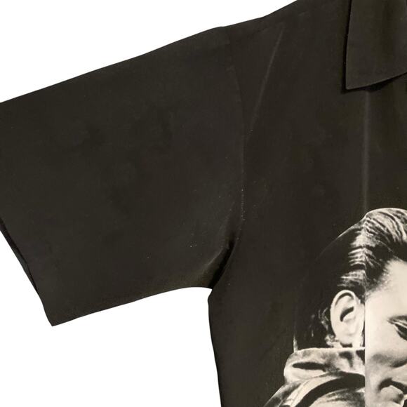 Dragonfly Clothing Elvis Presley The King Black Rocker Satin Button Up Size XL - Picture 12 of 16